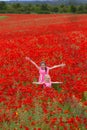 Girls with poppies Royalty Free Stock Photo