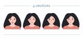 Girls portraits. Set of vector