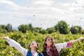 Girls posing during the Rose picking festival in Bulgaria