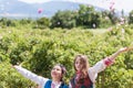 Girls posing during the Rose picking festival in Bulgaria