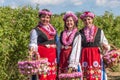 Girls posing during the Rose picking festival in Bulgaria Royalty Free Stock Photo