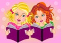 Girls read book