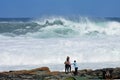 Girls near High Waves, Tsitsikamma National Park, South Africa Royalty Free Stock Photo