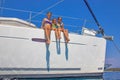 Girls on the sailboat Royalty Free Stock Photo