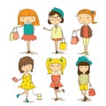 Girls Shopping Fashion Royalty Free Stock Photo