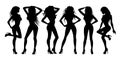 Girls silhouettes on white