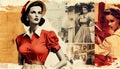 girls in sixties retro design, photo and graphics