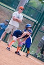 Girls Softball Runner on First Royalty Free Stock Photo