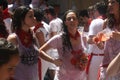 Girls on the street in San Fermin Pamplona