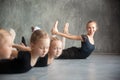 Girls stretch before a ballet