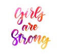 Girls are strong lettering