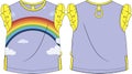 Girls t shirt textile pattern rainbow design