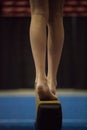 Girls feet on Balance Beam Royalty Free Stock Photo