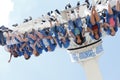 Girls on theme park funfair ride Royalty Free Stock Photo