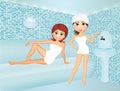 Girls in turkish bath Royalty Free Stock Photo