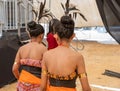 Girls walk in national East Timor dress