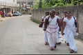 The girls walking down the street in Unawatuna, Sri Lanka