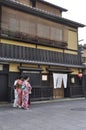 Kyoto, 13th may: Gion or Geisha district from Kyoto City in Japan Royalty Free Stock Photo