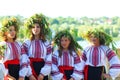 Girls wearing wreaths and traditional ethnical ukrainian clothes celebrating pagan holiday - Ivan K