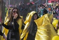 Girls wearing yellow hoods