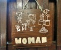 Girls on Woman wooden sign