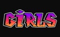 Girls word trippy psychedelic graffiti style letters.Vector hand drawn doodle cartoon logo girls illustration. Funny