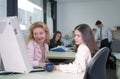 Girls working Royalty Free Stock Photo
