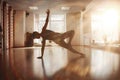 Girls in yoga room