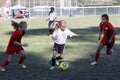 Girls Youth Soccer Football Players Running for the Ball Royalty Free Stock Photo