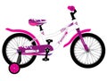 Girly kids pink bicycle Royalty Free Stock Photo