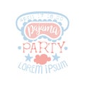 Girly Pajama Party Invitation Card Template With Sleeping Mask Inviting Kids For The Slumber Pyjama Overnight Sleepover