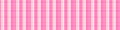 Girly pink seamless plaid vector border. Gingham bright color checker banner. Woven tweed edging.