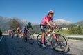 Giro di lombardia cyclists climbing the climb of the Zambla hill