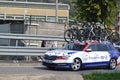 Giro di Lombardia 2022. Passing the province of Lecco. Groupama FDJ Skoda Octavia bike exchange team car.