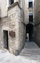Girona. An alley in the Jewish quarter. Royalty Free Stock Photo