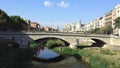 Girona is beautiful old city on the river. Royalty Free Stock Photo