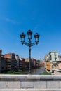 Girona bridge lantern Royalty Free Stock Photo