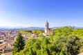 Girona Cathedral, aerial view of Girona city Royalty Free Stock Photo