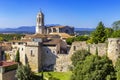 Girona Cathedral, aerial view of Girona city Royalty Free Stock Photo