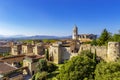 Girona Cathedral, aerial view of Girona city Royalty Free Stock Photo