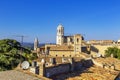 Girona Cathedral, aerial view of Girona city Royalty Free Stock Photo