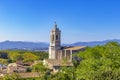 Girona Cathedral, aerial view of Girona city Royalty Free Stock Photo