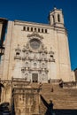 Girona Cathedral in Catalonia, Spain, Romanesque, Gothic and Baroque architecture