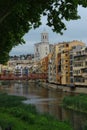 Girona and the Eiffel bridge Royalty Free Stock Photo