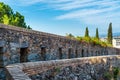 Old city wall in Girona, Catalonia, Spain Royalty Free Stock Photo