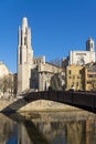 GIRONA, SPAIN - Feb 21, 2017: Girona Cathedral Royalty Free Stock Photo