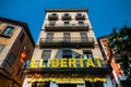 Catalonia Independence Flags on balconies in Girona, Catolonia, Spain