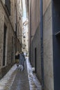 Old lane of the old city of Girona