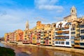 Girona, in Spain, and Onyar River Royalty Free Stock Photo