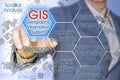GIS - GEOGRAPHIC INFORMATION SYSTEM - GEOSPATIAL TECHNOLOGY FOR URBAN PLANNING, SPATIAL ANALYSIS, DIGITAL MAP INTERFACE Royalty Free Stock Photo